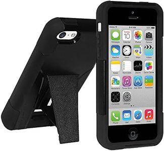 Amzer Double Layer Hybrid Case Cover with Kickstand for iPhone 5C - Retail Packaging