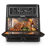 Breville Halo Flexi Air Fryer | Digital Dual Air Fryer Oven | 11L: Serves 10+ People | Fry, Bake, Grill, Roast & Reheat | 2400 W | Save £65 a Year on Energy Bills* | Black [VDF130]