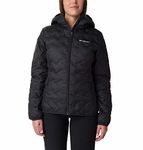 Columbia Women's Delta Ridge Down Hooded Jacket, Hooded Puffer Down Jacket, Black, Size M