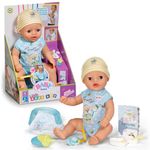 BABY born Little Magic Boy 834602-36cm Doll with 7 Lifelike Functions and Accessories - No Batteries Required - Suitable for Children from 1 Years Old, Weiß
