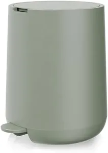 Bamodi Foot 3l Trash Can - Mini Trash Can with Lid 0.8Gal - Stylish Compact Design for Hands-Free Waste Disposal in Bathroom, Bedroom, or Office - Desktop Trash Can - (Green)