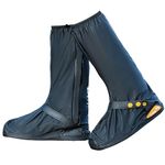 2024 Upgraded Design Waterproof Rain Shoe Covers, Boots Over Shoes - Reusable, Durable, Comfortable & Kick-Proof (Black, XXL)