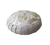 KANYOGA Buckwheat Hulls Filled Multipurpose Yoga & Meditation Zafu Cushion For Removable Outer Cotton Cover, (Neutral- Dia 38 X H 13 Cm, Pack Of 1)