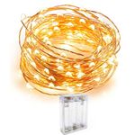 Quace Copper String Led Light 5M 50 LED Battery AA Operated(Not Included) Wire Decorative Fairy Lights Diwali Christmas Festival - (Warm White, 12 Units)