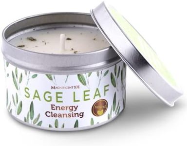 MAGNIFICENT101 - Candela in cera di soia naturale per la pulizia della casa, elimina l'energia negativa I purificazione e guarigione dei chakra, in barattolo di latta per aromaterapia 6 oz Sage Leaf