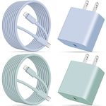 Fast Charger for Apples iPhone 14/14 Plus/13/12/Pro Max/Mini/11/XS/X 8/7/6/5, iPad, 2Pack 20W PD USB C Wall Charger Block Fast Charging Plug with 10FT Long USB-C to Lightnings Cable Cord