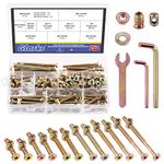 Glarks 253Pcs M6 Baby Bed Crib Screws Hardware Replacement Kit, M6x30/40/50/60/70/80MM Hex Socket Cap Screws with Nuts Washers and Tools for Chair Table Cabinets Furniture