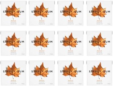Simply Gum | Maple | Plant- Based Chewing Gum | Pack of 12 (180 Pieces Total) | Synthetic Free + Aspartame Free + non GMO
