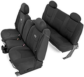 Rough Country Neoprene Seat Covers for Chevy/GMC 1500 (1999-2006) - UV & Water Resistant Silverado Seat Covers, Foam Padded Seat Covers for Trucks Full Set - Front & Rear Seat Covers