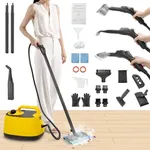 WICHEMI Steam Cleaner with Extension Pole, 51 oz, Steam Cleaner for Home, Adjustable Steam Pressure, 26 Accessories, Handheld Steam Cleaner for Walls, Gaps, Hard Floors, and Tiles