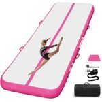PPXIA Gymnastics Mat Inflatable Tumbling Mat 3M/4M/5M/6M Tumble Track, Air Gym Track with Electric Air Pump for Home Use/Cheerleading (Pink, 300 * 100 * 10 CM)