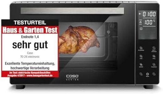 CASO TO32 electronic, Design- Ofen, Testsieger Haus & Garten Test, Heißluft, Drehspieß mit Motor, Ober- und Unterhitze, inkl. Pizzastein