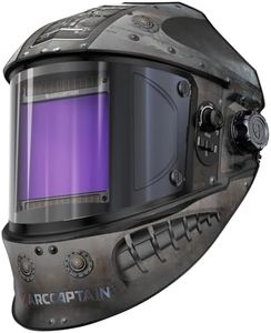 ARCCAPTAIN 3.94"X3.66" Welding Helmet Auto Darkening, 1/1/1/1 Top Optical Clarity Large Viewing Screen Solar Power Welding Hood with 4 Arc Sensor, Wide Shade 4-5/5-9/9-13 for TIG MIG ARC Welding Cut