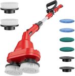NATBEESY 2 in 1 Electric Spin Scrubber Compatible with Milwaukee 18V Battery (Tool Only), Dual Head Power Scrubber, 680/1200 RPM, 45° Adjustable Head, Extendable Handle for Tile, Tub, Floor & Bathroom
