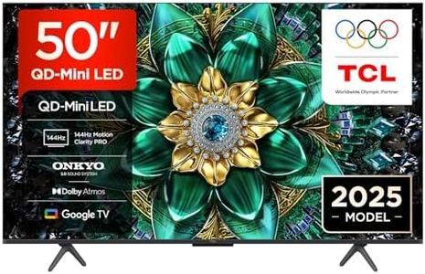 TCL 50Q6C-UK QD-Mini LED TV, 4K HDR Premium 1000nits, Smart TV Powered by Google TV (Dolby Vision IQ & Atmos, 144Hz Motion Clarity Pro,2025 Model)