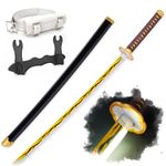 Zisu Light Up Demon Slayer Sword - 40-Inch Sword with Rechargeable Battery - Full Kit with Sword Stand and Belt - Authentic Cosplay Replica for Kaigaku