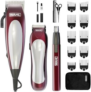 Wahl Complete Grooming Set – Hair Clipper, Beard Trimmer & Personal Nose Hair Remover for Men – Corded Hair Cutting Kit, Stubble Trimmer, Nose/EarTrimmer, 10 Attachment Combs, High Precision Blades
