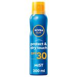 NIVEA SUN Protect & Dry Touch Refreshing Sun Mist Spray SPF30 (200 ml), Water-Resistant Sun Spray, Immediate Protection Against UVA/UVB Rays, Sunburns, Premature Ageing