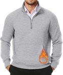 JMIERR Men's Pullover Sweatshirts Quarter-Zip Polo Hoodies Fleece Heavyweight Sweatshirt with Pockets, 2XL, Grey