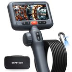 DEPSTECH Dual Lens Articulating Borescope 10ft, 4.5" IPS Screen, 1080P HD Inspection Camera with Two-Way Articulated Probe, Industrial Endoscope Camera with Light for Automotive Wall Engine