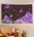 SheetKart Space Tapestry - Aesthetic Bohemian Wall Hanging Mountain and Planets Tapestries for Home - Beige