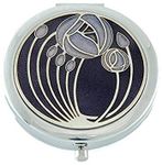 Compact Mirror in Mackintosh Two Roses Design. (Purple)