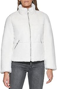 Levi's Women's Breanna Puffer Jacket (Standard and Plus Sizes), Cream Faux Fur, Medium