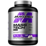 MuscleTech MassTech Elite Protein Powder, Weight & Muscle Mass Gainer, Whey Isolate Mass Protein Powder With 3g Creatine, 80g Protein, 18g BCAA, 14 Servings, 3.2kg, Cookies & Cream