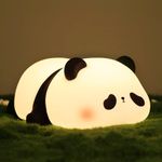 Lampeez Panda Night Light, Cute Panda for Kids, Soft Silicone Dimmable Nursery Nightlight, Rechargeable LED with 30 Minutes Timer & Tap Control Light, as Holiday Gifts for Baby Boys Girls