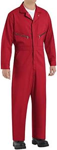 Red Kap Men's Zip-Front Cotton Coverall, Red, 44