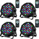 Litake 36 LED Stage Lights RGB DJ LED Par Light Remote & DMX Controlled Sound Activated Auto Play Uplighting for Wedding Birthday Christmas Holiday Music Show Dance Party Stage Lighting-4 Pack