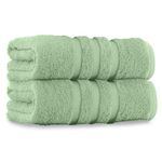 GC GAVENO CAVAILIA 2 Pack Bath Sheets Set, Hotel Quality Bath Towels Large Washable, 100% Cotton Bathroom Towels, Quick Dry Towel, 550 GSM Bath Sheets Towels, Sage Green