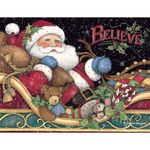 Lang 1004759 - "Believe Santa Christmas Cards, Artwork by Susan Winget, 18 Cards, 19 Envelopes, 13.7 x 17.5 cm