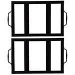 Yardwe 2 Pieces Himalayan Salt Cooking Himalayan Salt Block Holder Stainless Steel Salt Plate Holder Salt Slab Plate Block Tray Holder