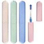 wugongshan 4 Pcs Travel Toothbrush Cases, Portable Travel Toothbrush Holder, Toothbrush Travel Case, Toothbrushes Storage Covers Cases Boxes, for Travel Camping Business Trip Holiday