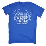 Funny Novelty This is What an Awesome Uncle Looks Like (3XL - Royal Blue) New Premium Men's T-Shirt Slogan Clothing Joke Vintage Retro t Shirt top Girl boy Men wo Tee Tshirt Mens Best