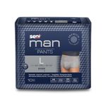 Seni Man Bladder Control Pants for Men | Light Incontinence | Breathable | Extra Dry System | latex free | Disposable Absorbent Underwear | Odour Stop | Dermatologically Tested | Size Large | Waist Size 39" - 53" (100 cm - 135 cm) | Pack of 1 | 10 Pcs