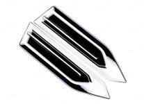 HUUSO 2 Pack Car Air Flow Vent Fender Trim XSL-002 Chrome and Black Car Styling Fender Decorative Aero Decal Sticker Exterior Accessory Compatible with All Cars