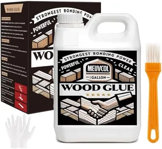 Meuvcol Wood Glue 1 Gallon, Ultimate Wood Glue for Furniture Heavy Duty, Furniture Glue for Woodworking,Crafts, Clear Strongest Glue for Wood, Extra Strength White Adhesive for Cabinets, Chair Legs
