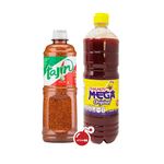 Tajin Seasoning 14 oz & Mega Chamoy Sauce 33 oz - Valued Combo of Spices And Seasonings Chili Powder And Chamoy Sauce for Spicy Gummy Candy, Snacks, Fruit, Drinks, And Cocktails - Mexican Flavor - In Special BoomQQ Packing