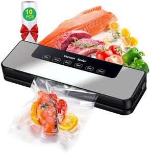 Vacuum Sealer, Hilifix 5-in-1 Food Vacuum Sealer Machine with 65 KPA Powerful Suction, 30MM Longer Seal Food Sealer for Dry and Moist Food Fresh Preservation with 10Pcs Vacuum Sealers Bags(Black)