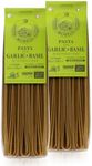 Morelli Italian Pasta Organic Garlic and Basil Linguine - Gourmet Pasta Handmade in Small Batches - Durum Wheat Semolina, Al Dente, Italian Pasta from Italy 8.8oz / 250g - Pack of 2