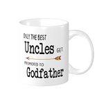 Wisedeal Uncle Godfather Proposal Mug, Baptism Gift for Godfather, Godparent Proposal Coffee Mug, Funny Birthday Presents Idea for Godfather Grandpa Festival Friends Coworkers Office White 11 OZ