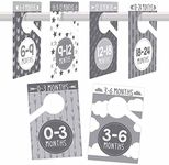 6 Hanger Dividers Baby Closet Size Dividers - Gray Closet Organizer Baby Closet Dividers, Baby Closet Organizer For Nursery Organization, Baby Essentials For Newborn Essentials, Nursery Closet Divider