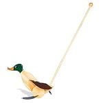 Wooden Push Toy Duck (Dark Green) -