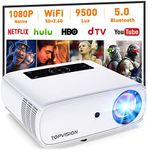 Video Projector, TOPVISION Native 720P 3600 Brightness Full HD LED Projector 2019 Upgraded, 50,000 Hrs Home Movie Projector for Indoor/Outdoor, Compatible with Fire TV Stick, PS4, HDMI, VGA, AV, USB