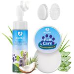 Morikey Dog Paw Cleaner No-Rinse Foaming Cleanser for Dogs and Cats (6.8 oz) Waterless Shampoo Paw Cleaner for Pets,with Two Cleaning Brush Heads&Dog Paw Balm