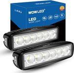 WOWLED 6 Inch LED Light Bar for 4x4, 2 Pack 18W LED Work Light 12V Flood Motorbike Work Lamp, LED Bar Lights Fog Lights for Off Road Driving, LED Reverse Lights for Trucks SUV ATV UTE 4WD