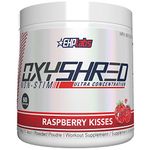 EHPlabs OxyShred Non Stimulant Thermogenic Pre Workout Powder - Stim Free Pre Workout, Caffeine Free Preworkout for Men & Women - Sugar Free Energy Powder - Raspberry Kisses, 60 Servings