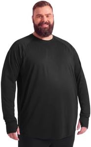 BRISIRA Mens Big and Tall Rash Guard Shirts UPF 50+ Long Sleeve Sun Shirt